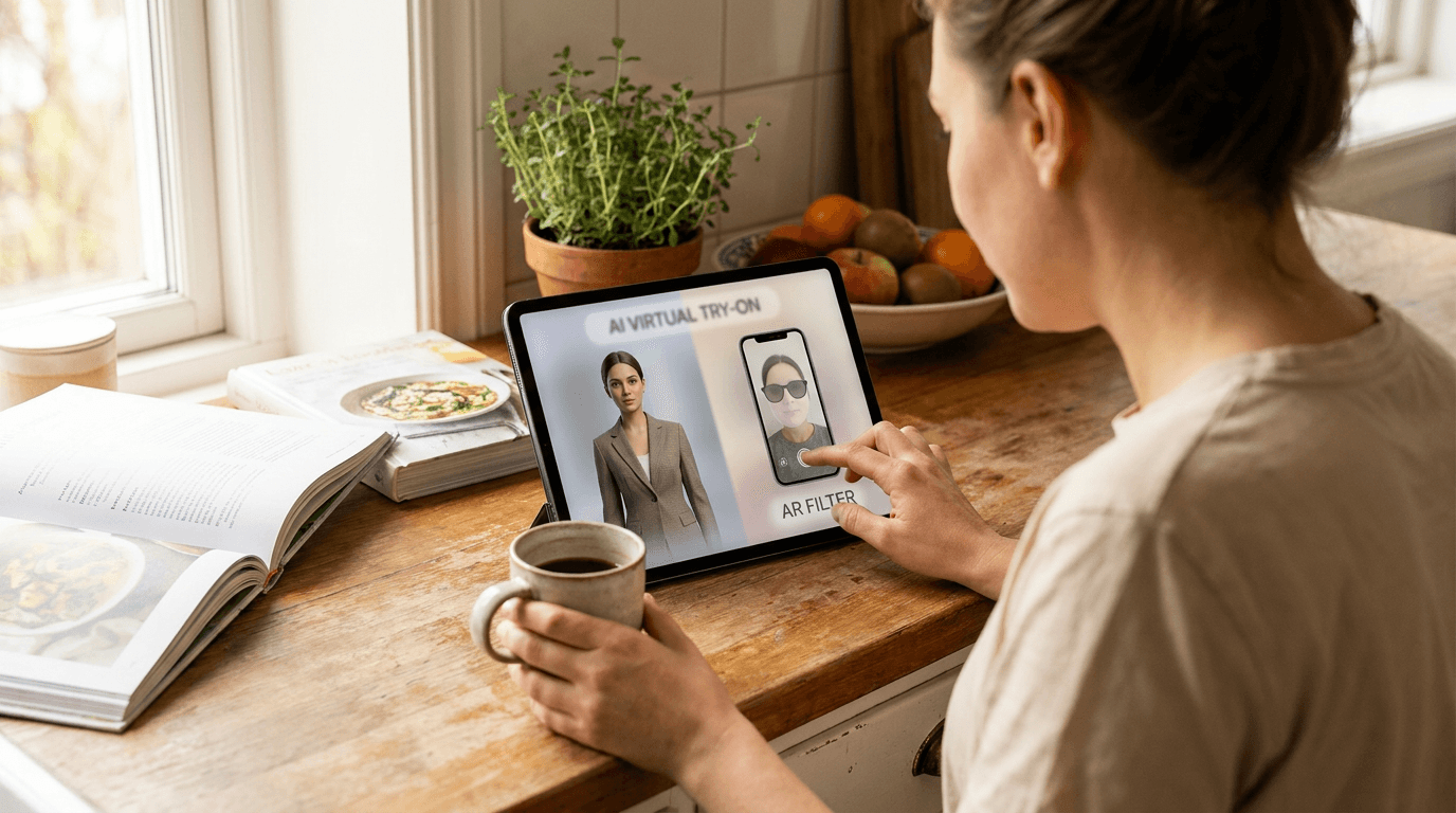 Editorial illustration for AI Virtual Try-On vs AR Filters: What's the Difference?