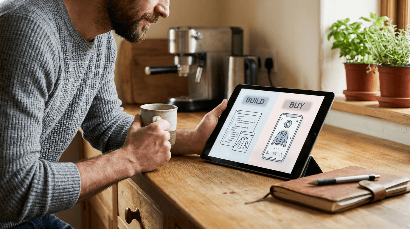 Editorial illustration for Build vs Buy: Should You Build Your Own Virtual Try-On AI?