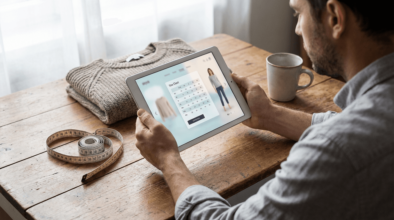 Editorial illustration for How to find your true clothing size when shopping online