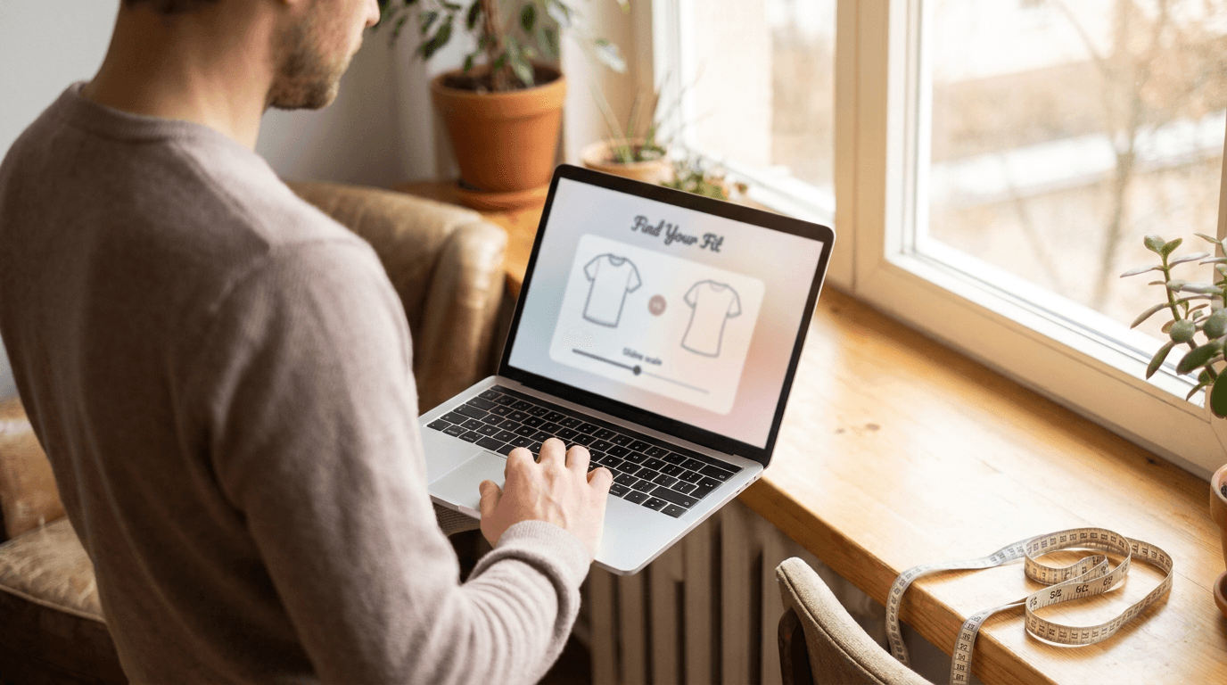 Editorial illustration for How to find your true clothing size when shopping online