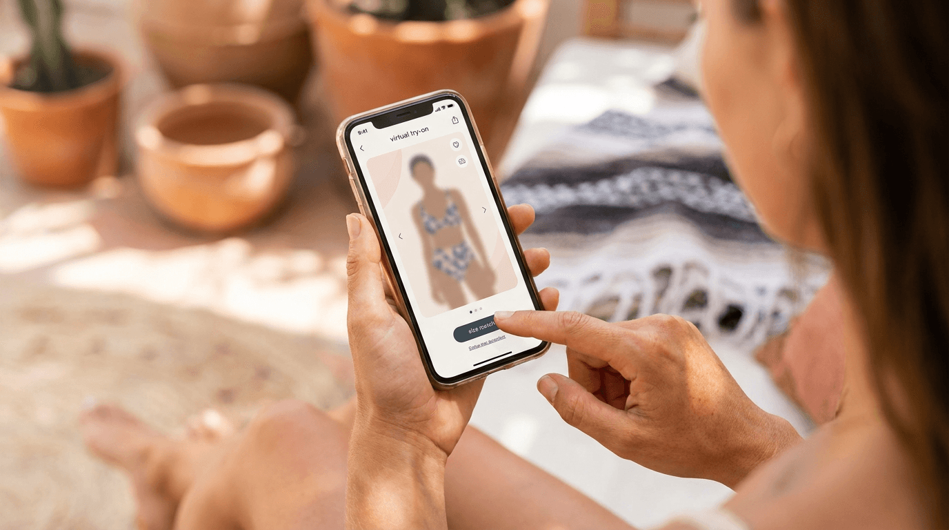 Editorial illustration for Virtual try-on for swimwear: why fit preview matters more here