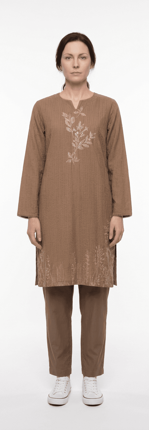 Embroidered Kurti with Shalwar