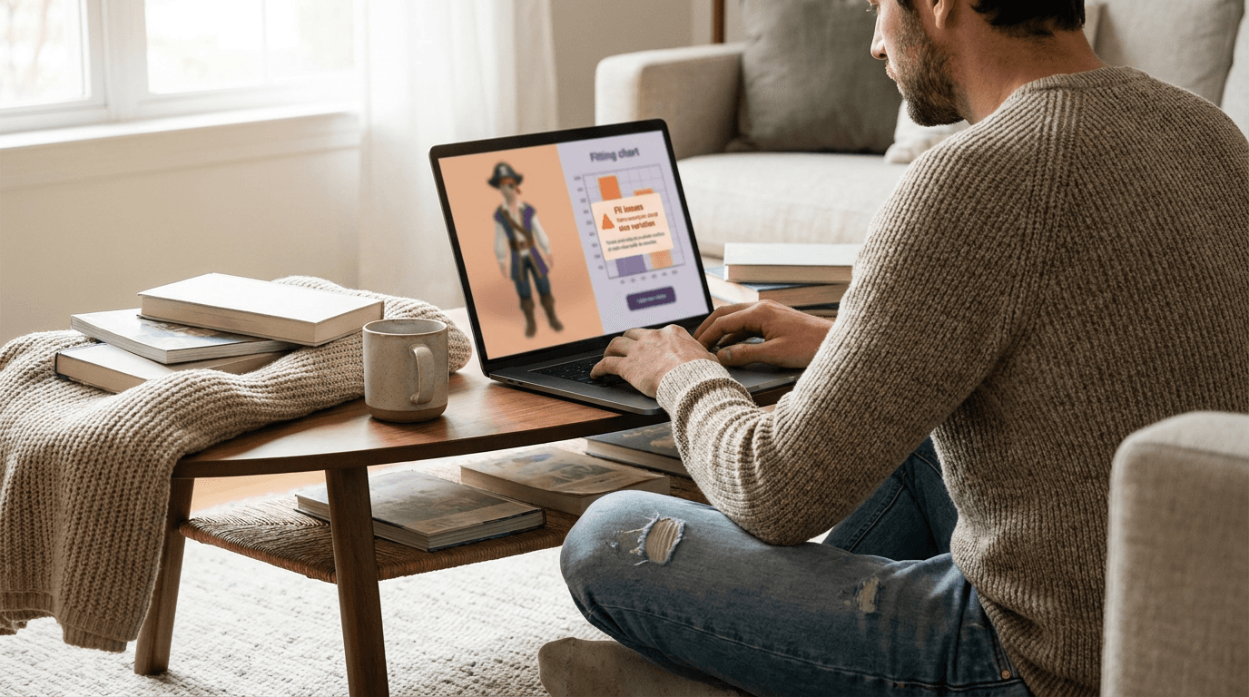 Editorial illustration for Virtual Try-On for Halloween Costumes: Why Costume Sizing Is Its Own Problem