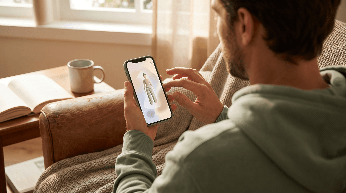 Editorial illustration for Virtual Try-On for Loungewear and Sleepwear Stores