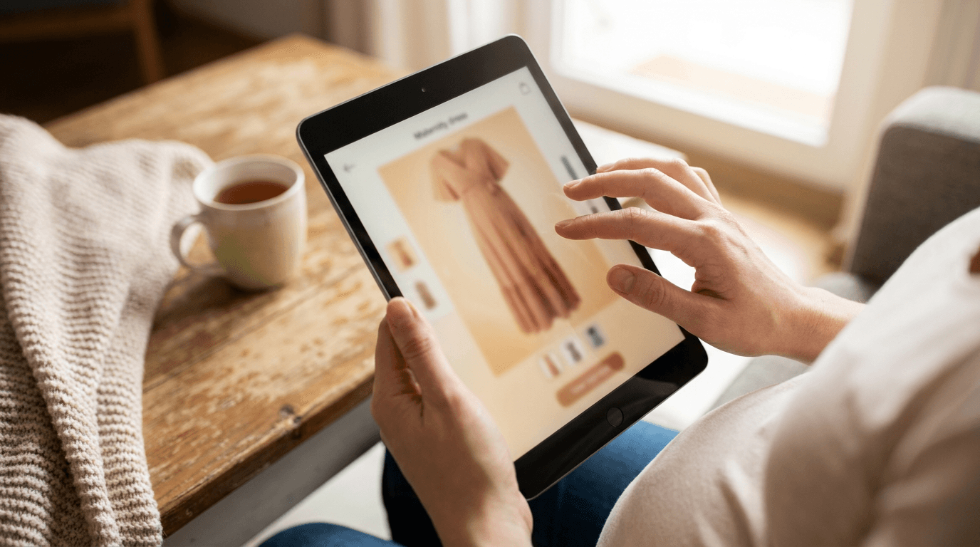 Editorial illustration for Virtual try-on for maternity clothing: why sizing is a moving target