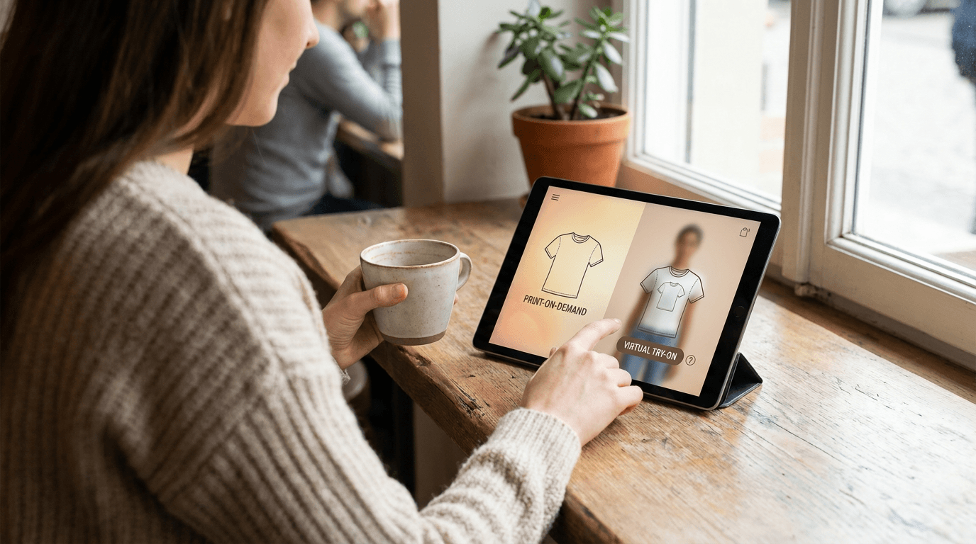 Editorial illustration for Virtual Try-On for Print-on-Demand Clothing Stores: Is It Worth It?