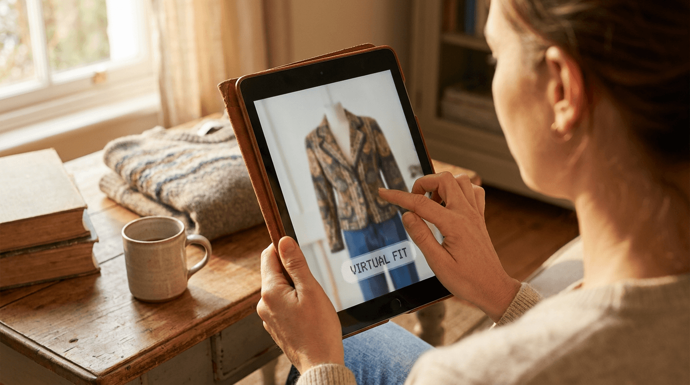 Editorial illustration for Virtual try-on for secondhand clothing: why fit matters more in resale